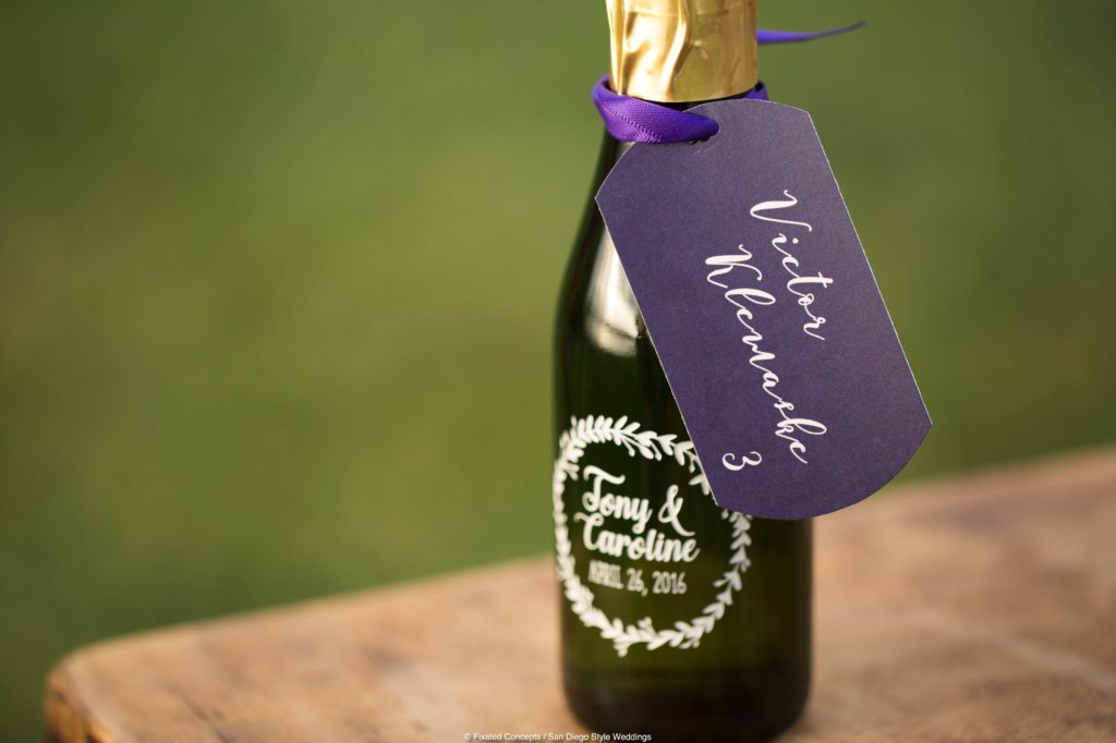 personalized champagne wedding favor