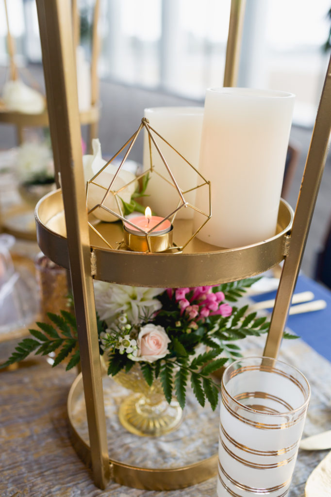 geometric candle holder, geometric wedding table
