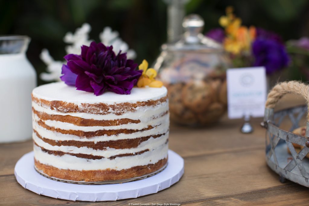 naked cake, wedding cake, wedding dessert table