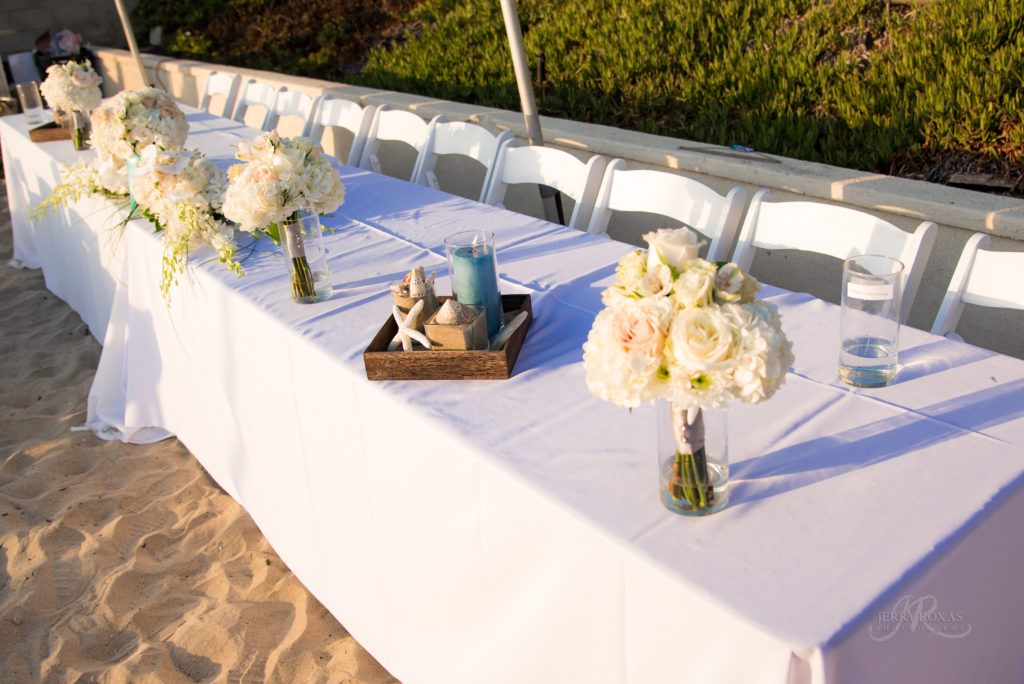 beach wedding tablescape