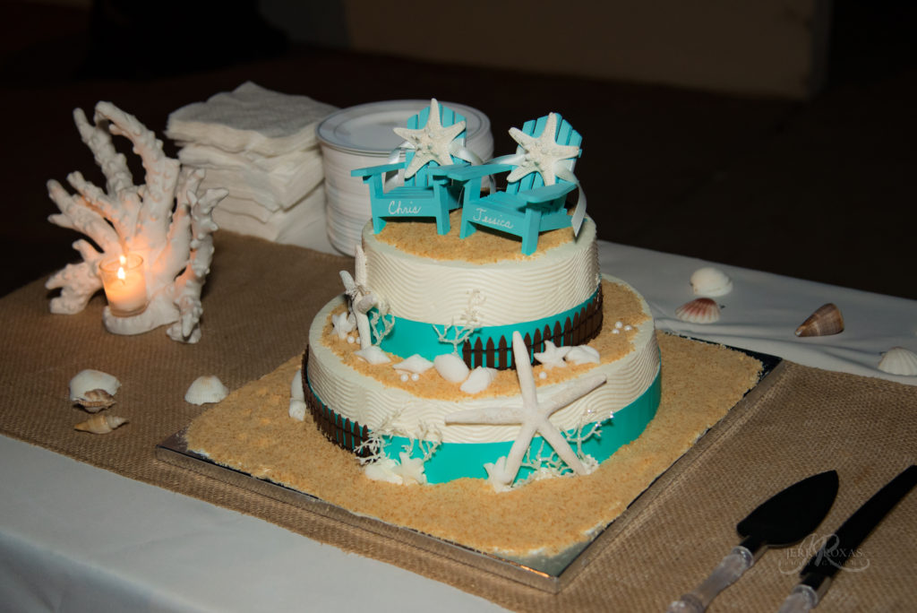 beach themed wedding cake, 