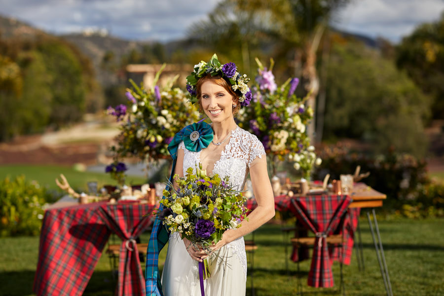scottish bride, wedding bouquetm celtic